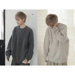 高级简约软糯套头针织 多针织法肌理感暗纹提花毛衣 衣疫 超柔软