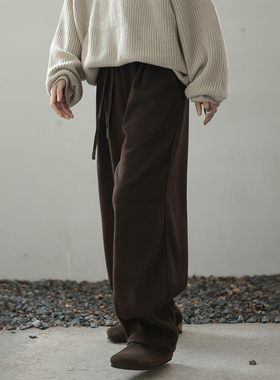 衣疫 3色/修饰身型的500g重磅醋酸羊毛肌理保暖厚款休闲裤男女款