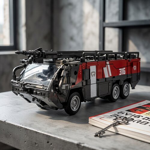 百微TW1024 变形玩具烈火英雄-豪华版电影版御天敌 消防车 模型