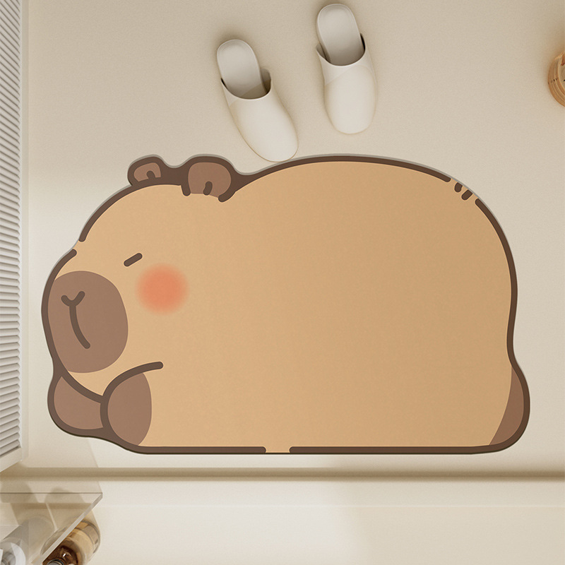 跨境可爱卡通硅藻泥地垫家用浴室门口吸水防滑脚垫玄关入户地垫