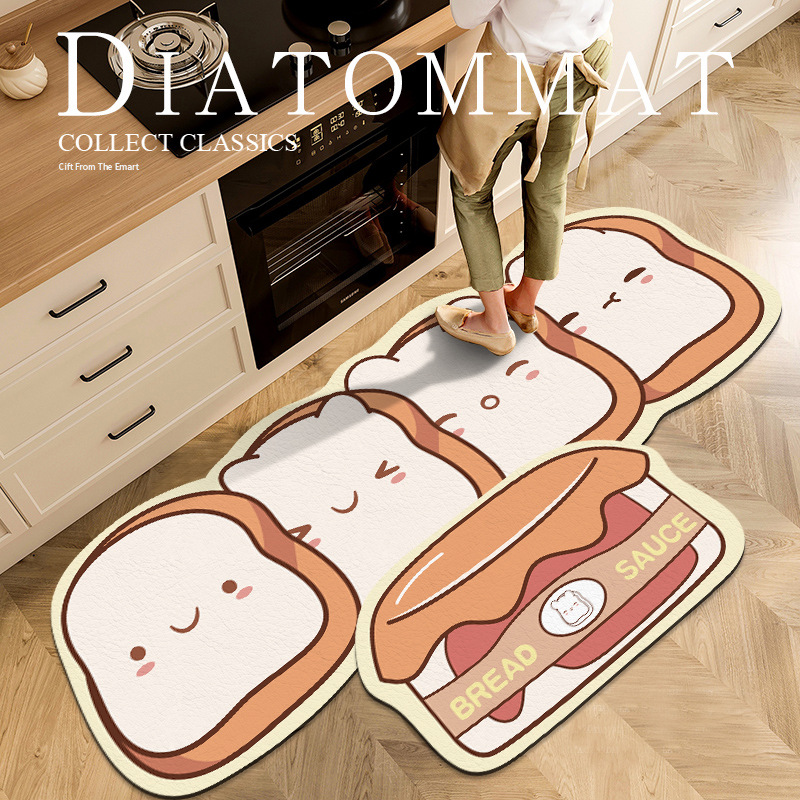 卡通吸水皮革厨房专用地垫防滑防油可擦免洗耐脏加厚吸水垫2024新