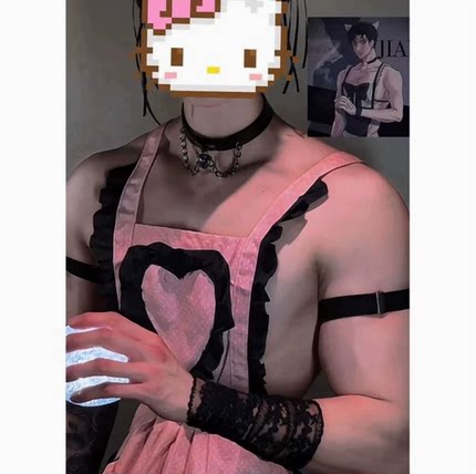 围裙厨房家用情侣做饭性感男仆装酒吧夜店男模肌肉吊带连体男生款