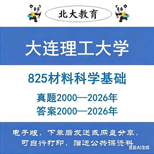 大连理工大学825材料科学基础考研真题2000-2026年