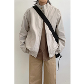 林弯弯巴恩风复古重磅水洗立领飞行员夹克男女生宽松休闲工装 外套