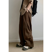 裤 林弯弯春夏日系休闲裤 美拉德男女廓形宽松松紧腰百搭阔腿工装 潮