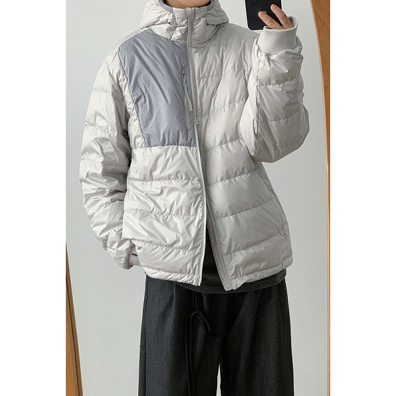 林弯弯战术户外白鸭绒轻量90连帽排骨羽绒服男女露营风棉衣外套冬