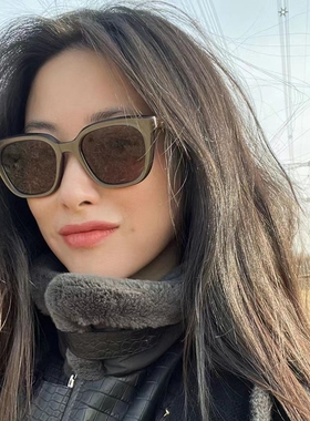 2023新款方形灰色墨镜男女星星装饰镜腿明星同款百搭太阳眼镜小脸