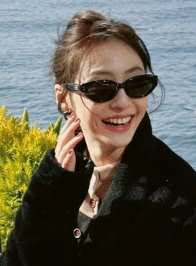 2023新款复古猫眼墨镜御姐小脸女