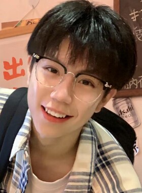 理工男眉线半框黑银近视眼镜女抖音斯文痞帅平光镜小脸有度数学生