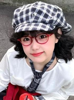 小红书同款复古圆形红色眼镜女小脸显瘦近视素颜软萌可爱装饰框架