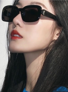 2024新款黑色小框复古长方形墨镜