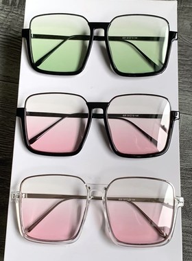 夏日方形个性渐变粉腮红眼镜潮女