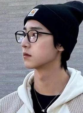 新款TR90黑色素颜神器眼镜近视可配有度数方圆脸防蓝光帅气框架男