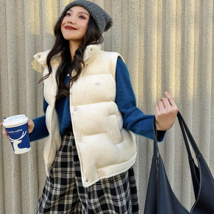 JUNJUN泡芙马甲，蓬松时髦，轻便保暖，巨百搭棉服外套