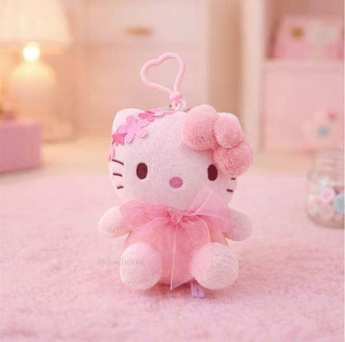 韩国代Sanrio樱花限定粉色Hello Kitty毛绒玩偶钥匙扣/包挂