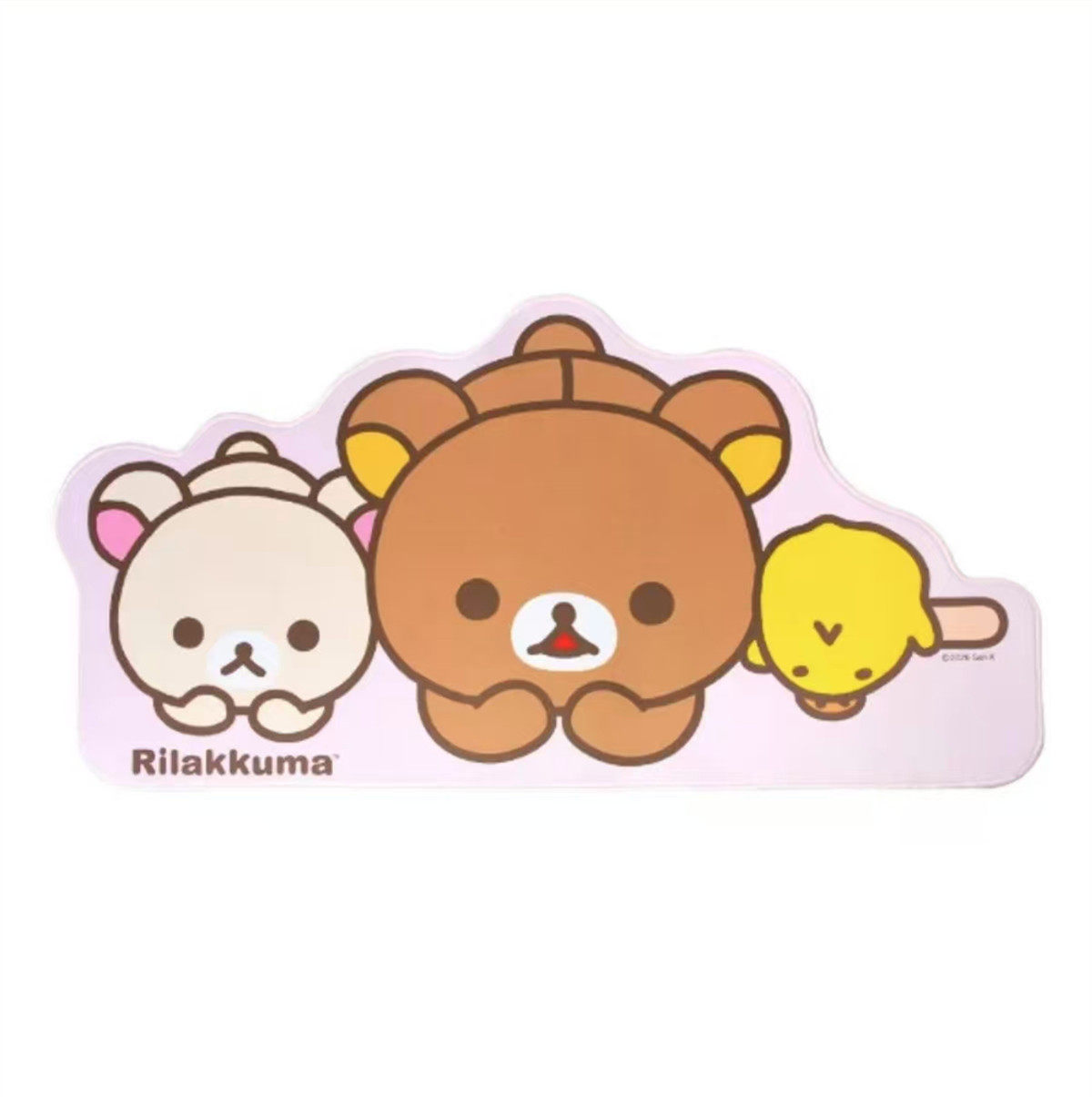 韩国代Rilakkuma轻松熊异形桌面垫 卡通防滑键盘鼠标垫长桌垫