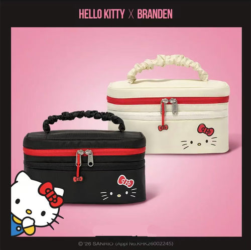 韩国代HelloKitty联名branden可爱化妆包便携整理大容量时尚包包