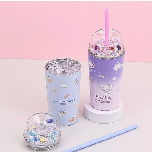 韩国代LILFANT Hello kitty联名保温水杯可爱星空渐变色双层520ml