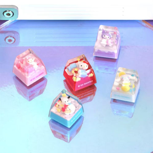 韩国代三丽鸥HelloKitty机械键盘滴胶键帽透明透光个性键帽