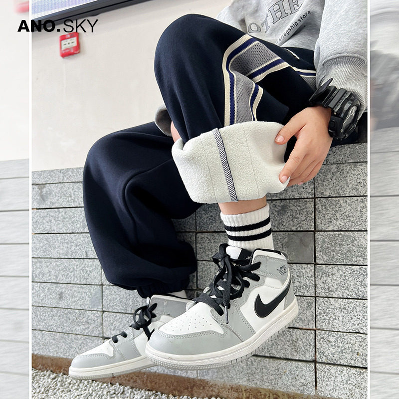 韩国AS品牌正品男童冬季加绒裤子2025新款儿童加厚保暖运动卫裤潮