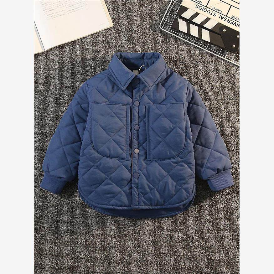 法国童装男童夹棉外套春秋款儿童薄棉服冬装秋冬加厚衬衫潮小童装
