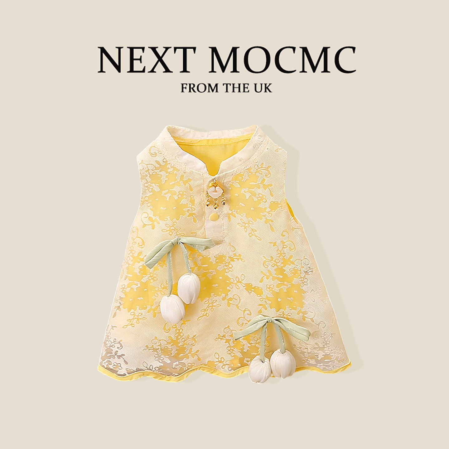 NEXT MOCMC英国女宝宝2026夏季连衣裙婴儿公主裙周岁礼服无袖裙子