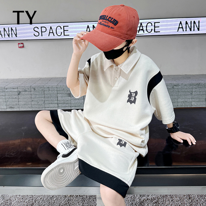 韩国TY童装潮牌男童夏装套装2025新款儿童polo衫短袖衣服运动男孩