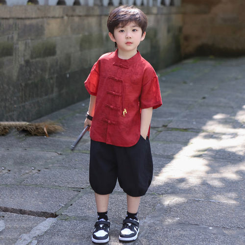法国男童汉服夏季新中式
