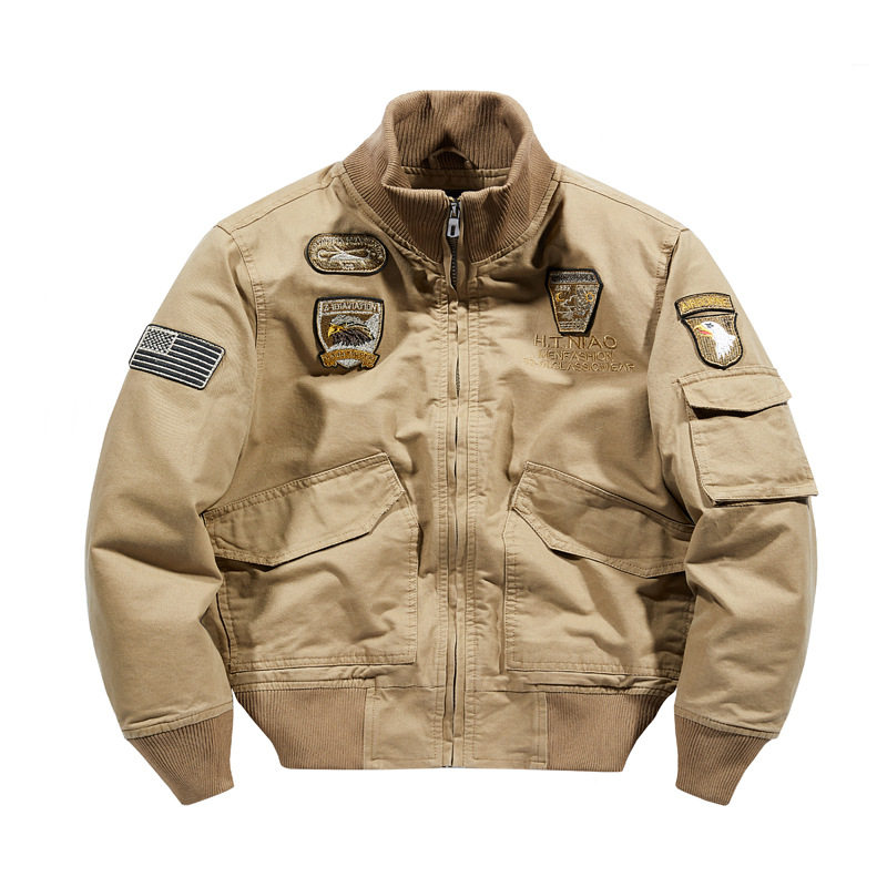 2025新款春秋季美式夹克外套男复古休闲潮牌飞行员棒球服大码高街