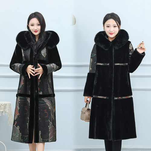 海宁皮毛一体外套大码仿貂绒