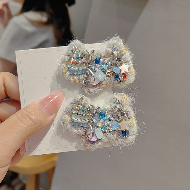 精致可爱毛钱小狗碎发夹子少女刘