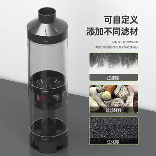 鱼缸内置吸便器 气动式鱼马桶过滤器粪便分离收集器过滤器水妖精