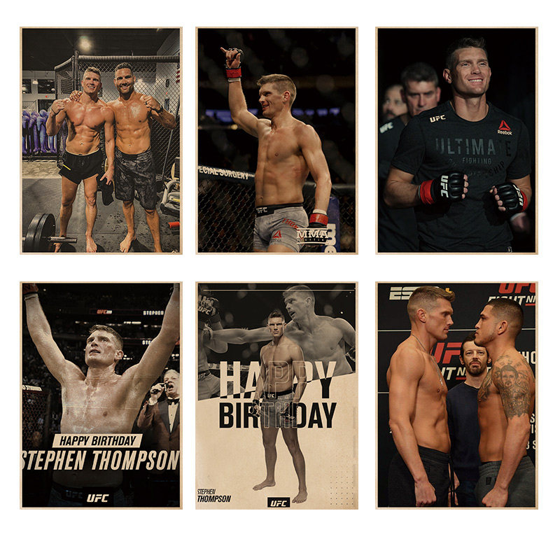ufc汤普森 牛皮纸海报背胶自粘客厅酒吧装饰卧室咖啡馆装饰画