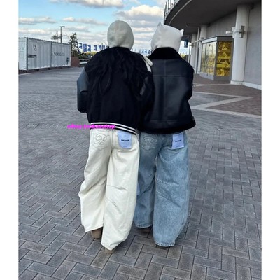 eihey诶嘿美式高街弯刀牛仔裤辣妹休闲宽松显瘦拖地直筒裤长裤女