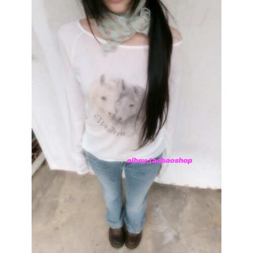 eihey诶嘿26春季美式甜辣小马T恤小众氛围感少女显瘦长袖打底上衣