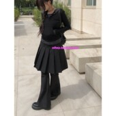 新款 显瘦百搭腰包装 饰百褶裙拼接长裤 eihey诶嘿2026秋季 休闲裙裤