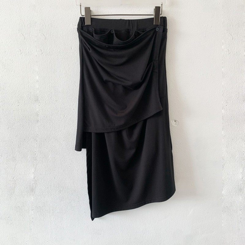 thumbnail for eihey hey early autumn irregular design swing pleated skirt vintage lazy pleated fashion casual long skirt skirt