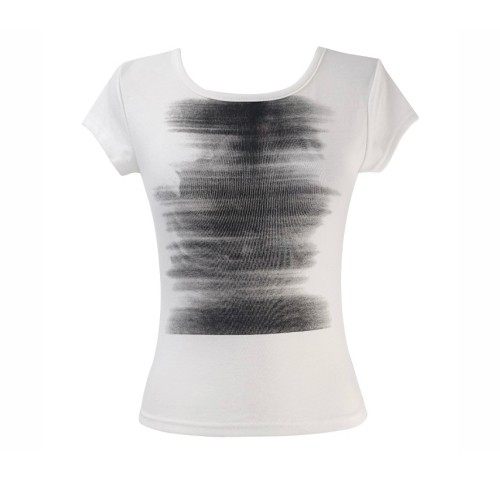 thumbnail for eihey hey american retro casual crew neck short sleeve t-shirt women's slim slim slim smudge smudge print crop top women