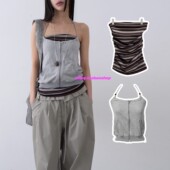 eihey诶嘿撞色条纹短款 内搭性感上衣女外穿 抹胸背心女甜辣妹修身