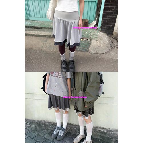 eihey诶嘿26夏季碎花拼接分层百搭少女风韩系半身裙短裙女可叠穿