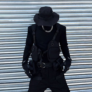 修身 牧羊帅 T恤男时髦显身材黑色高领打底衫 指设计长袖 内搭 高级袖