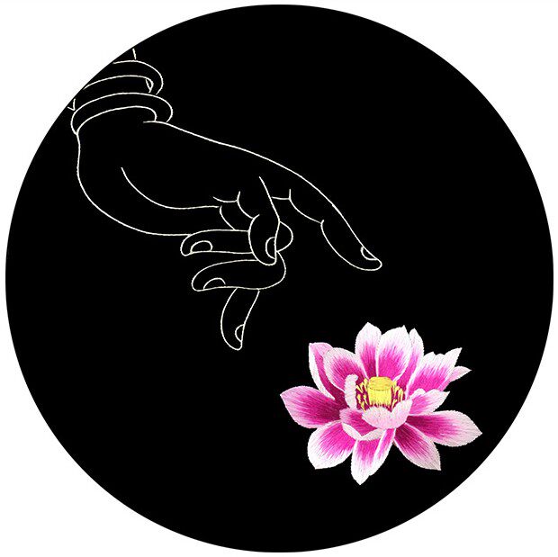 苏绣刺绣DIY套件初学入门带针迹荷花佛手莲花手工刺绣自学材料包