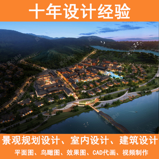鸟瞰图建筑写字楼厂房商业区城市小区景观绿化效果图制作规划设计