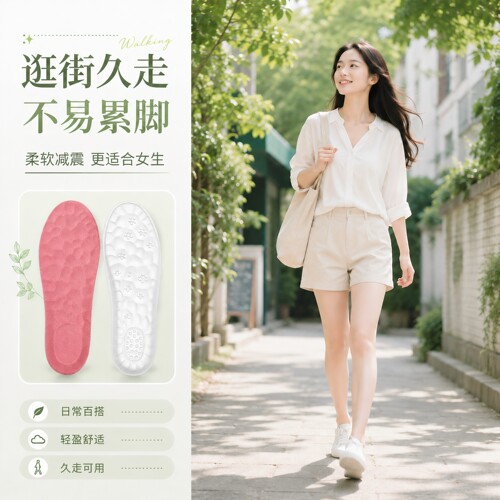 女士专用鞋垫女款软底舒适吸汗干爽透气运动气垫减震超软军训