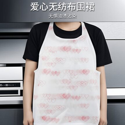 一次性无纺布围裙餐饮成人用餐火锅防油罩衣特厚适用吃饭围兜
