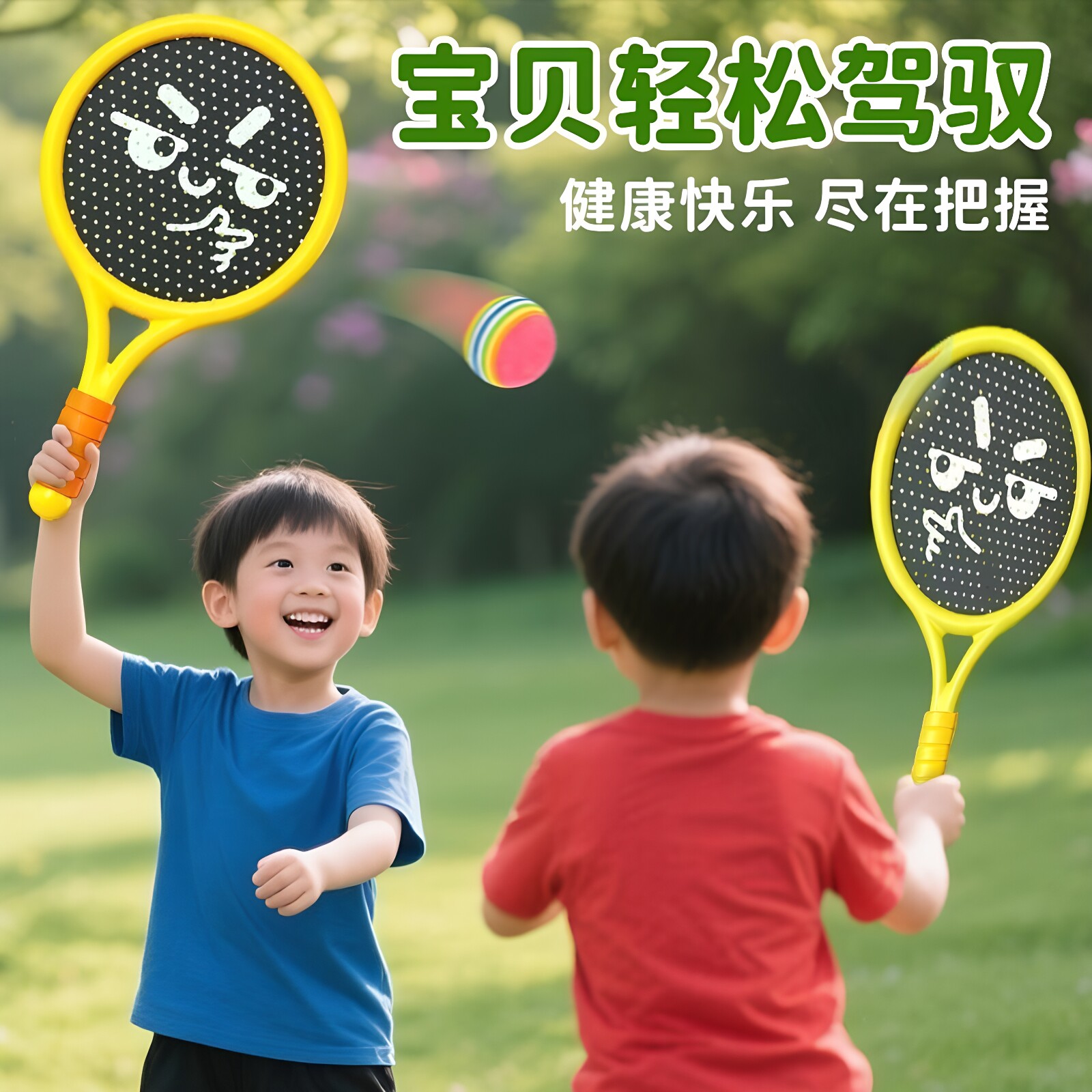 儿童玩具弹弹力球拍网球训练套装