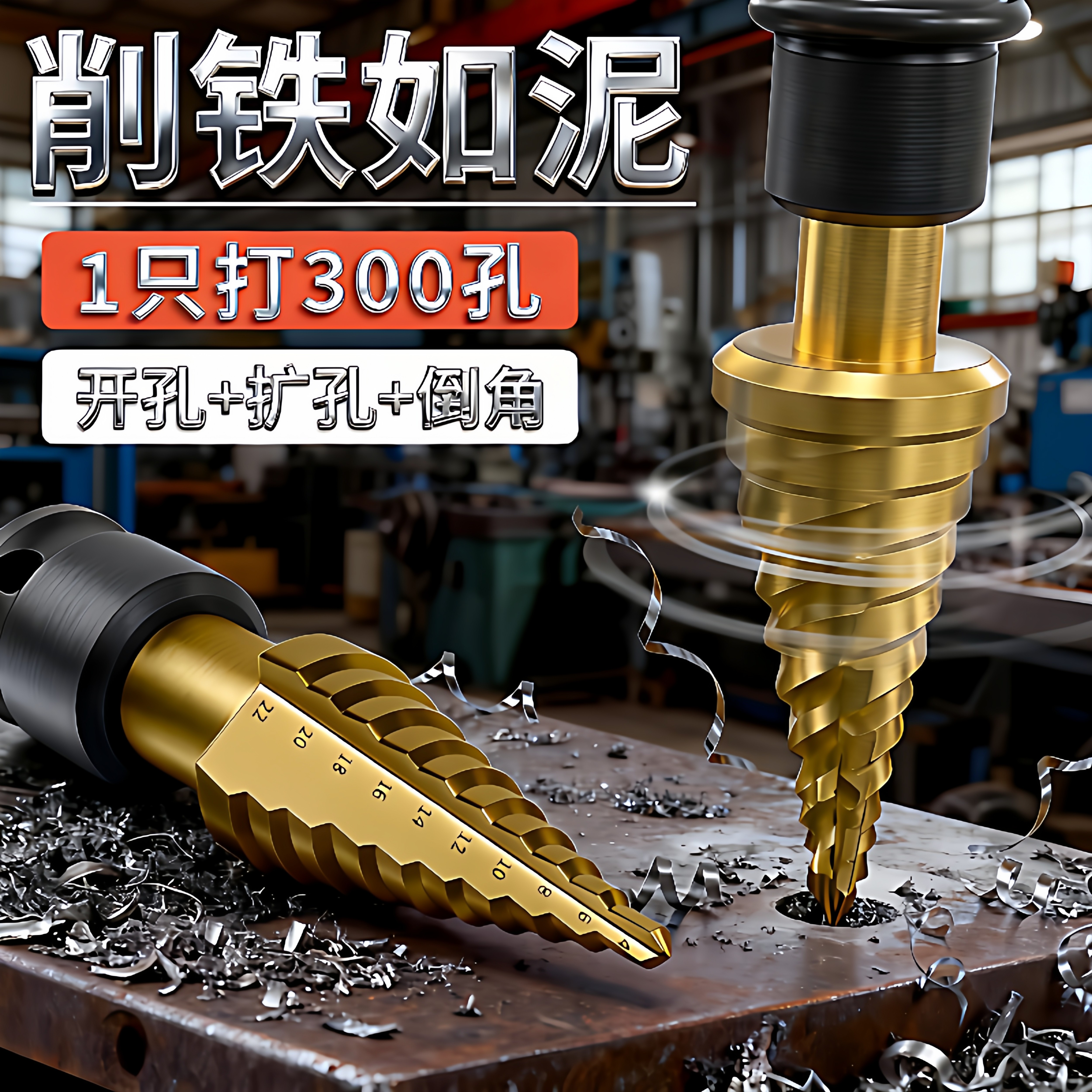 宝塔钻头扩孔器不锈钢金属多功能高硬度阶梯锥形铝铁板打孔开孔器