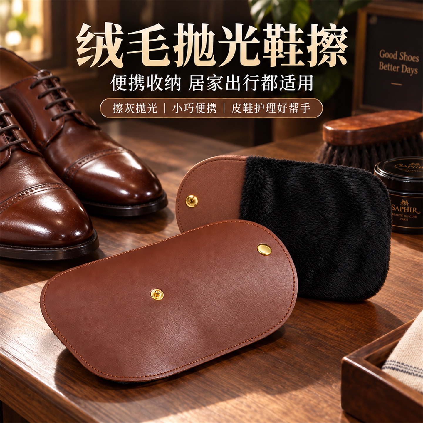 擦鞋手套家用皮鞋皮靴清洁护理