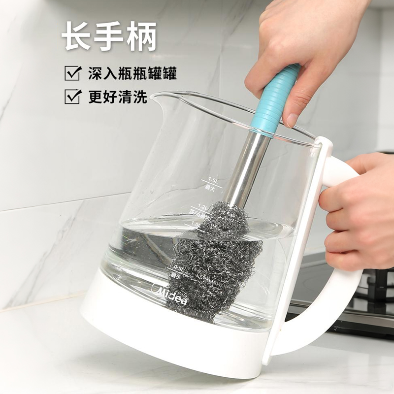 带柄钢丝球刷子长杆洗锅不生锈