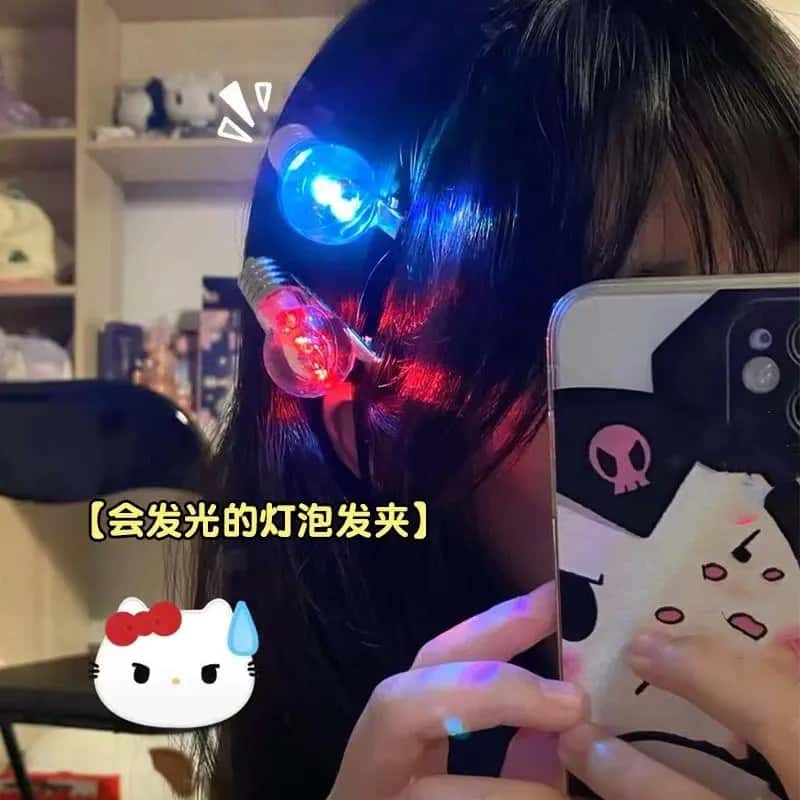 会发光仿真电灯泡刘海鸭嘴夹
